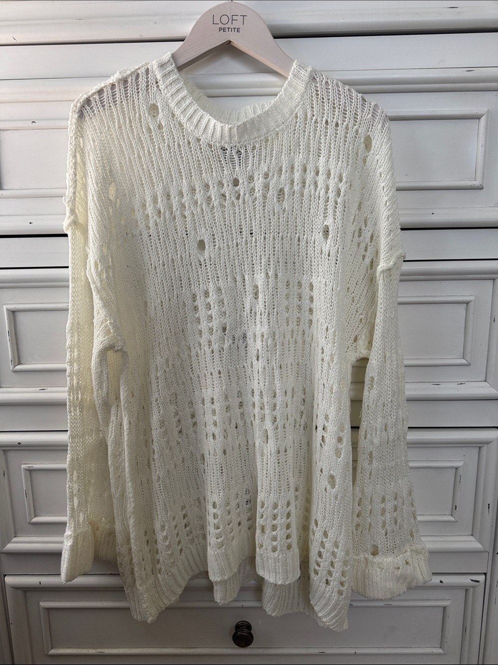 POL Open Knit Ivory/Cream Sweater Tunic